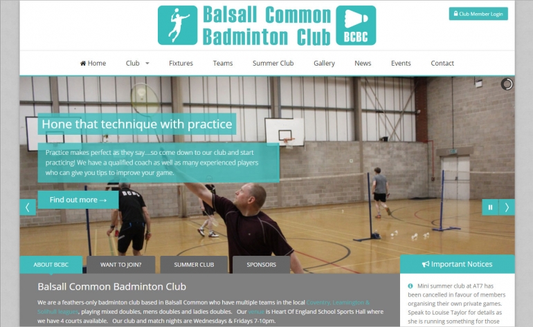 badminton website